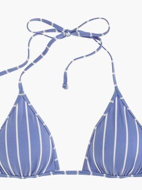 J.Crew Playa String Bikini Top small swim triangle blue stripe bathing suit